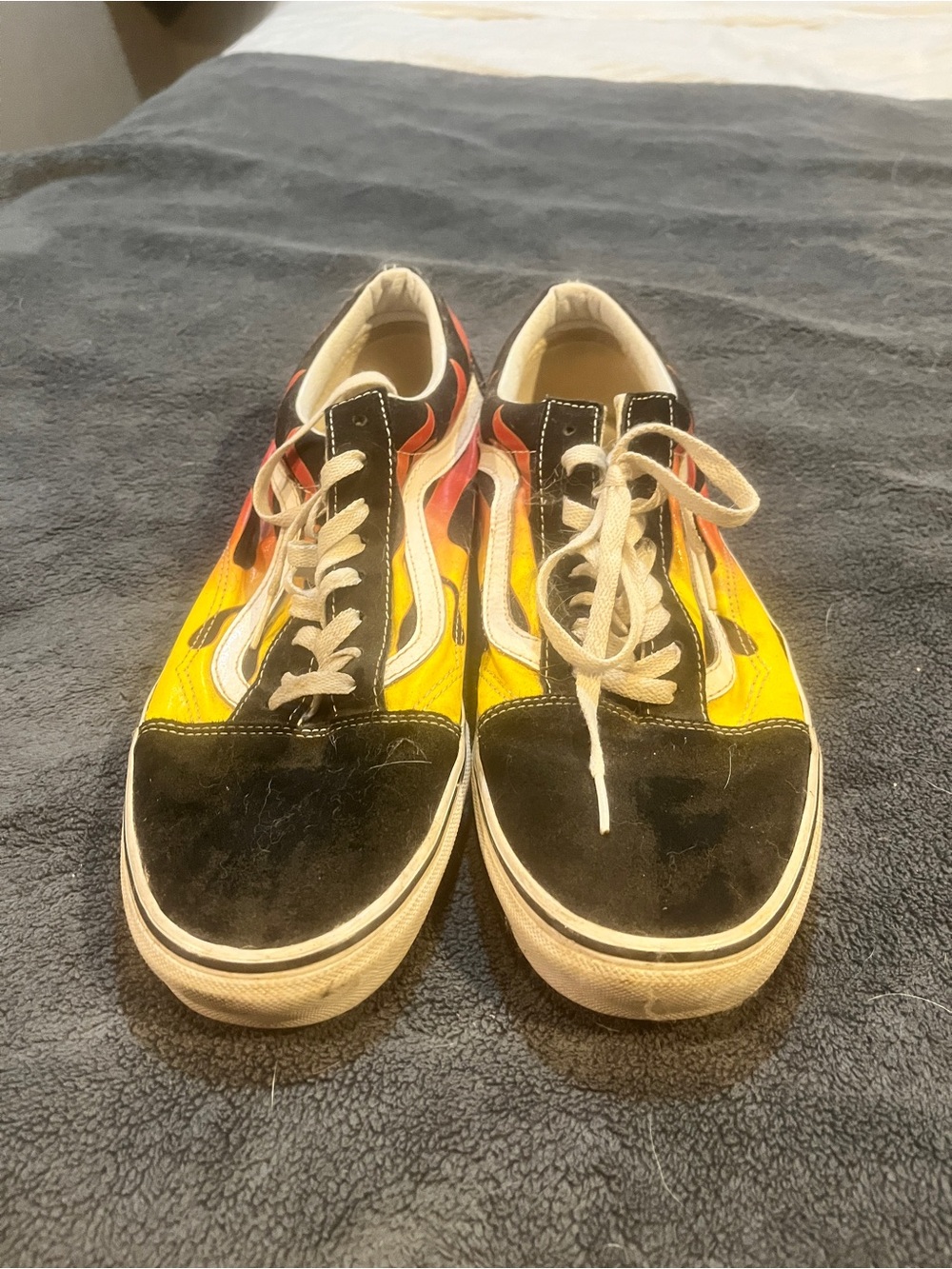 Vans Kids Flame Skate Sneakers - Black, Yellow & Red